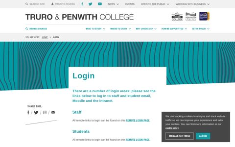 Login - Truro and Penwith College