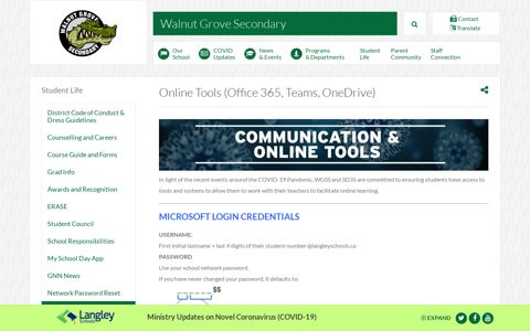 Online Tools (Office 365, Teams, OneDrive) - Walnut Grove ...