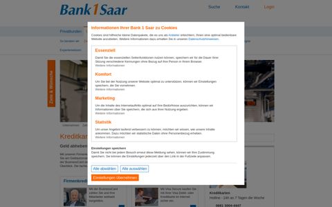 Kreditkarten | Bank 1 Saar - Ihre Volksbank im Saarland