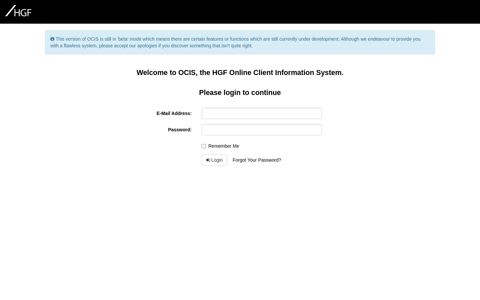 HGF Limited - Online Client Information System -