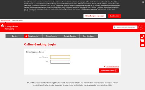 Online-Banking: Login - Kreissparkasse Heinsberg
