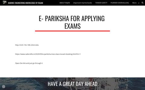 e- pariksha for applying exams - Google Sites