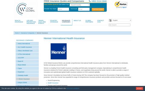Henner International Health Insurance from CCW - CCW Global