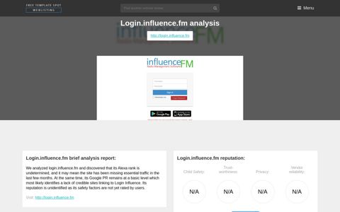 Login.influence.fm analysis - FreeTemplateSpot
