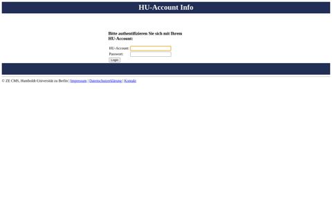 HU-Account Information - www3 - Applikationsserver der HU
