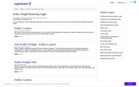 Fedex Freight Brassring Login FedEx Careers - https://careers ...