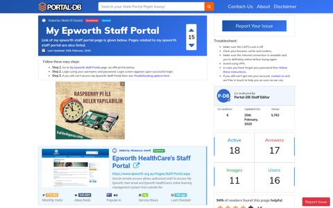 My Epworth Staff Portal