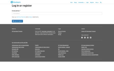 hp's Developer Portal | User account - HP Developer Portal