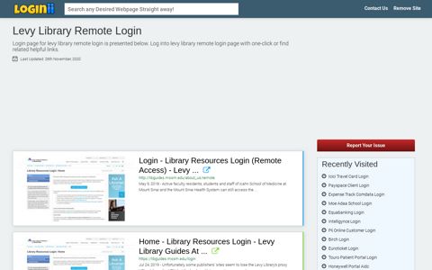 Levy Library Remote Login - Straight Path to Any Login Page!