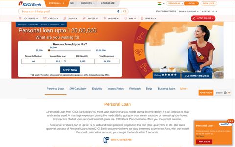 Personal Loan – Apply Instant Personal Loan ... - ICICI Bank
