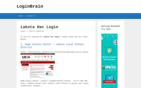 lakota hac login - LoginBrain