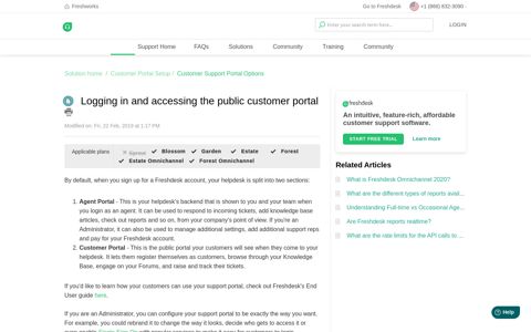 Customizing your public customer portal : Freshdesk