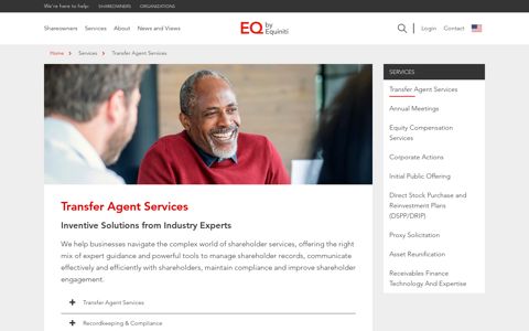 Transfer Agent Services - EQ - Equiniti