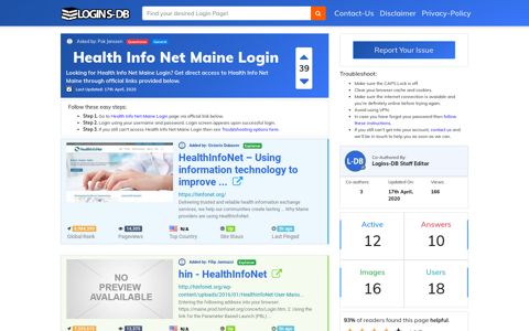 Health Info Net Maine Login - Logins-DB
