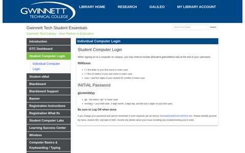 Student Computer Login - Gwinnett Tech Student Essentials ...