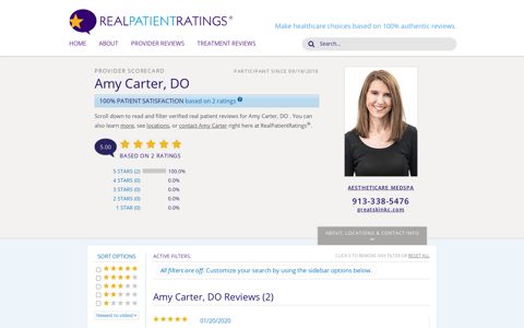 Dr. Amy Carter | Verified Reviews - Vizium360 Portal - Real Patient ...