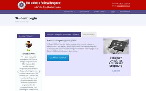 Student Login | IIBM India - IIBM Institute