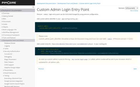 Custom Admin Login Entry Point - Pimcore