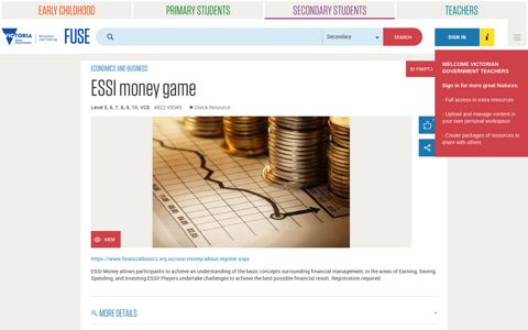 ESSI money game - FUSE - Department of Education & Training