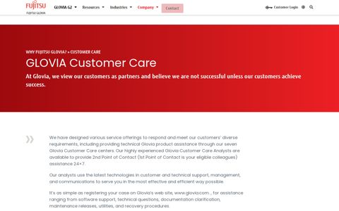 Customer Care | Fujitsu Glovia, Inc.
