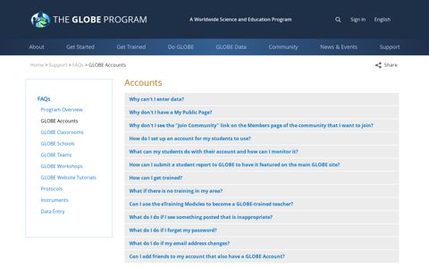 GLOBE Accounts - GLOBE.gov