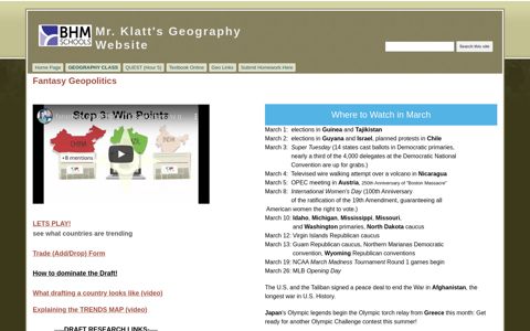 Fantasy Geopolitics - Mr. Klatt's Geography Website