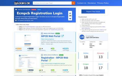 Ecmpcb Registration Login - Logins-DB