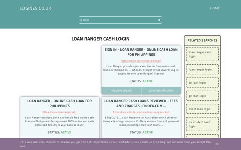 loan ranger cash login - General Information about Login