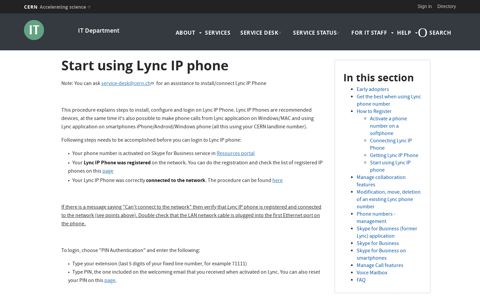 Start using Lync IP phone | IT Department