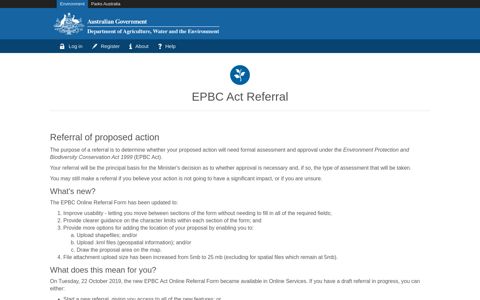 EPBC Act Referral | Online Services - Department of ...