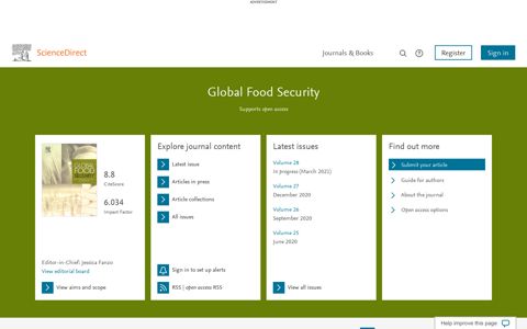 Global Food Security | Journal | ScienceDirect.com by Elsevier