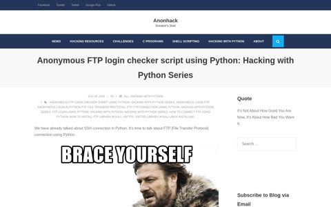 Anonymous FTP login checker script using Python: Hacking ...