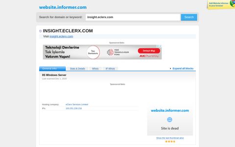 insight.eclerx.com at WI. IIS Windows Server. Visit Insight Eclerx.
