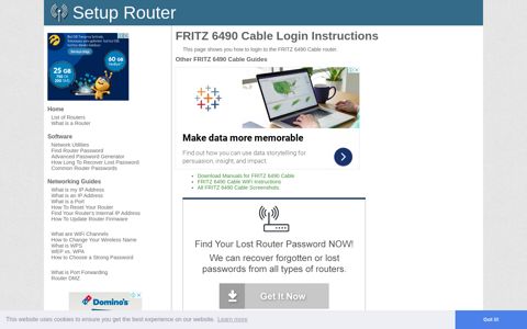 How to Login to the FRITZ 6490 Cable - SetupRouter