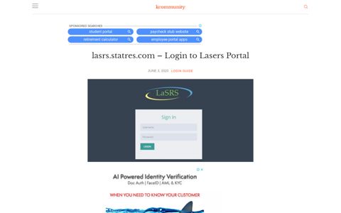 lasrs.statres.com - Login to Lasers Portal - - kcommunity
