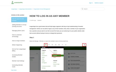 How To Log In As Any Member – LeagueApps