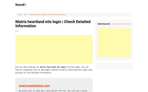 Matrix heartland mls login | Check Detailed Information ...