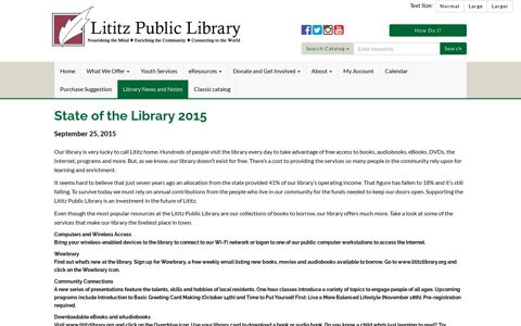 State of the Library - Lititz Public Library