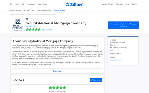 SecurityNational Mortgage Company - Zillow