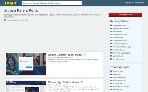 Eltham Parent Portal - Loginii.com