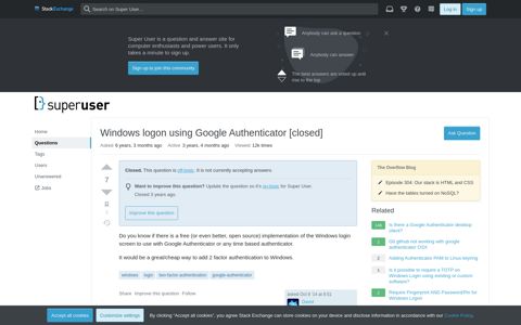 Windows logon using Google Authenticator - Super User