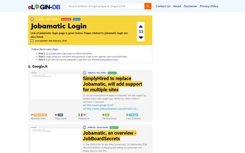 Jobamatic Login - A database full of login pages from all over ...