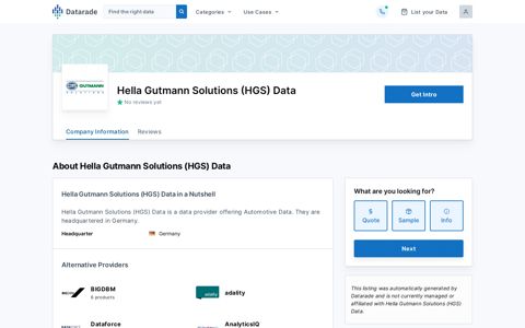 Hella Gutmann Solutions (HGS) Data - Pricing, Reviews, Data ...