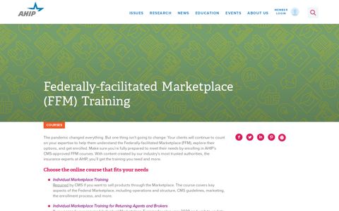 Federally-facilitated Marketplace (FFM) Training - AHIP