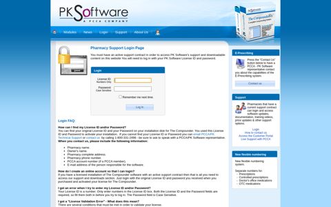 User Portal Login - PK Software