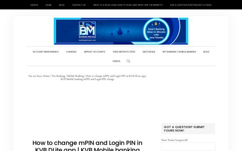 How to change mPIN and Login PIN in KVB DLite app | KVB ...
