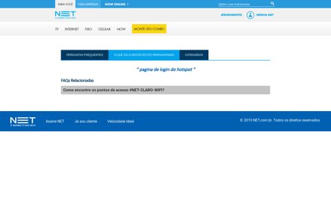pagina de login do hotspot - Ajuda Site Oficial da NET