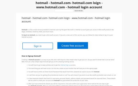 hotmail - hotmail.com- hotmail.com loign - www.hotmail.com ...