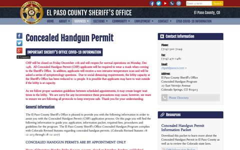 Concealed Handgun Permit | El Paso County Sheriff