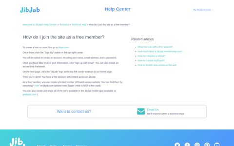 How do I join the site as a free member? - JibJab's Help Center!